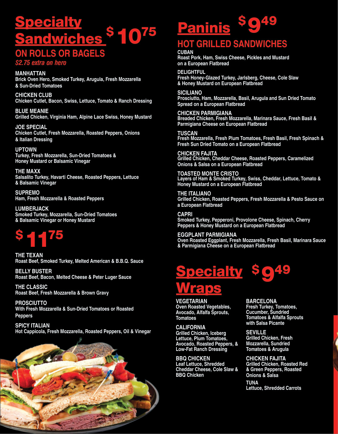 Bagel Boy menu page 4