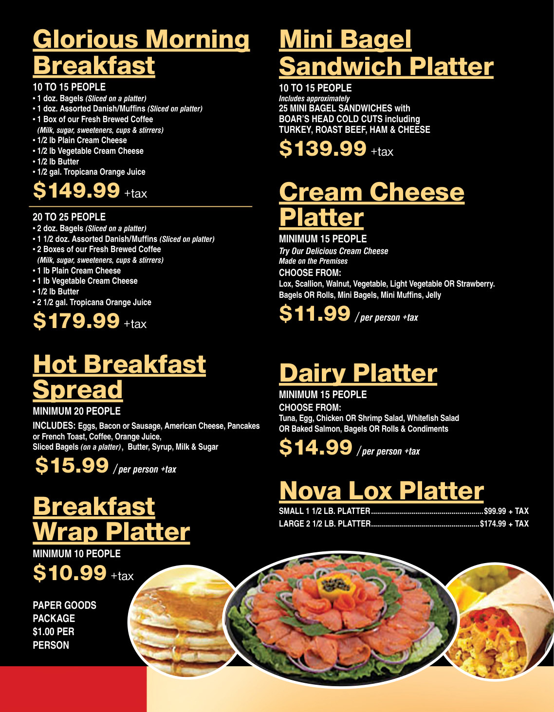 Bagel Boy menu page 6