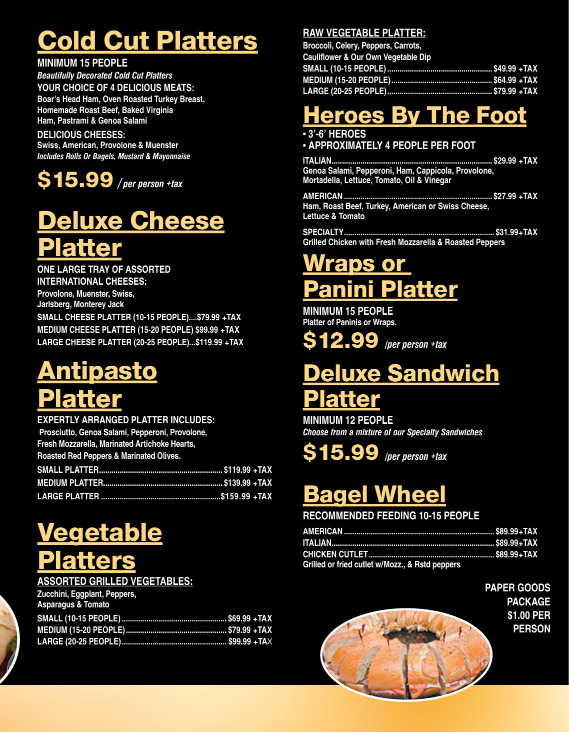 Bagel Boy menu page 7